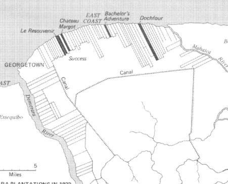 Map of the Demerara plantations