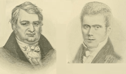Sketches of John Wray (left) and John Smith
